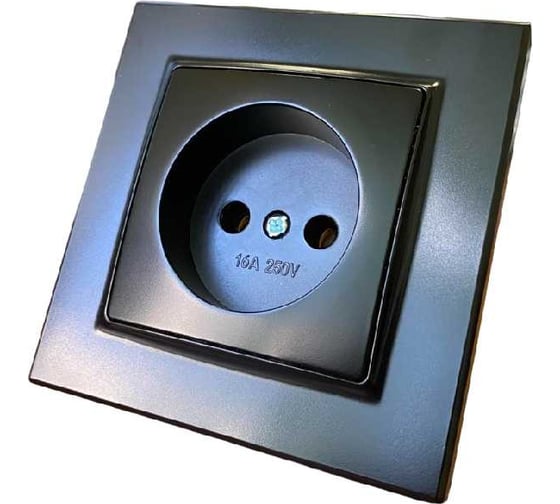 Изображение товара Розетка Econ Камелия 2п 10А 250В антрацит, K003A