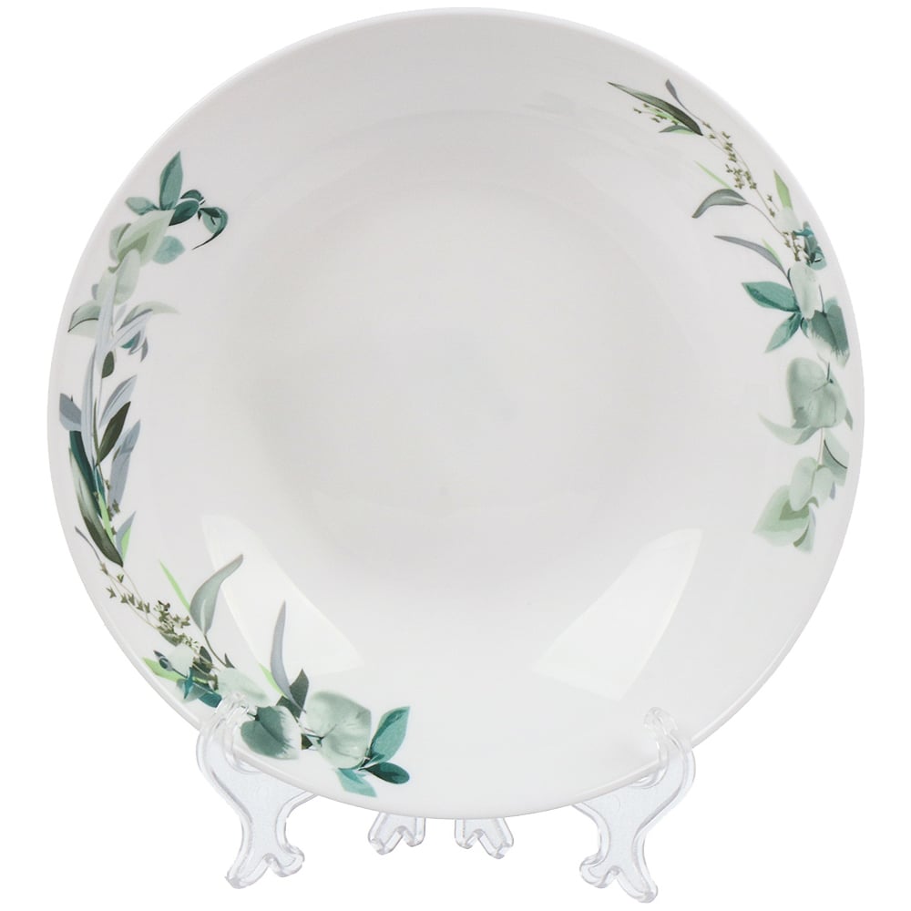 Изображение товара Тарелка суповая DANIKS из стеклокерамики 22 см 620 мл круглая белая с рисунком lhsp-85