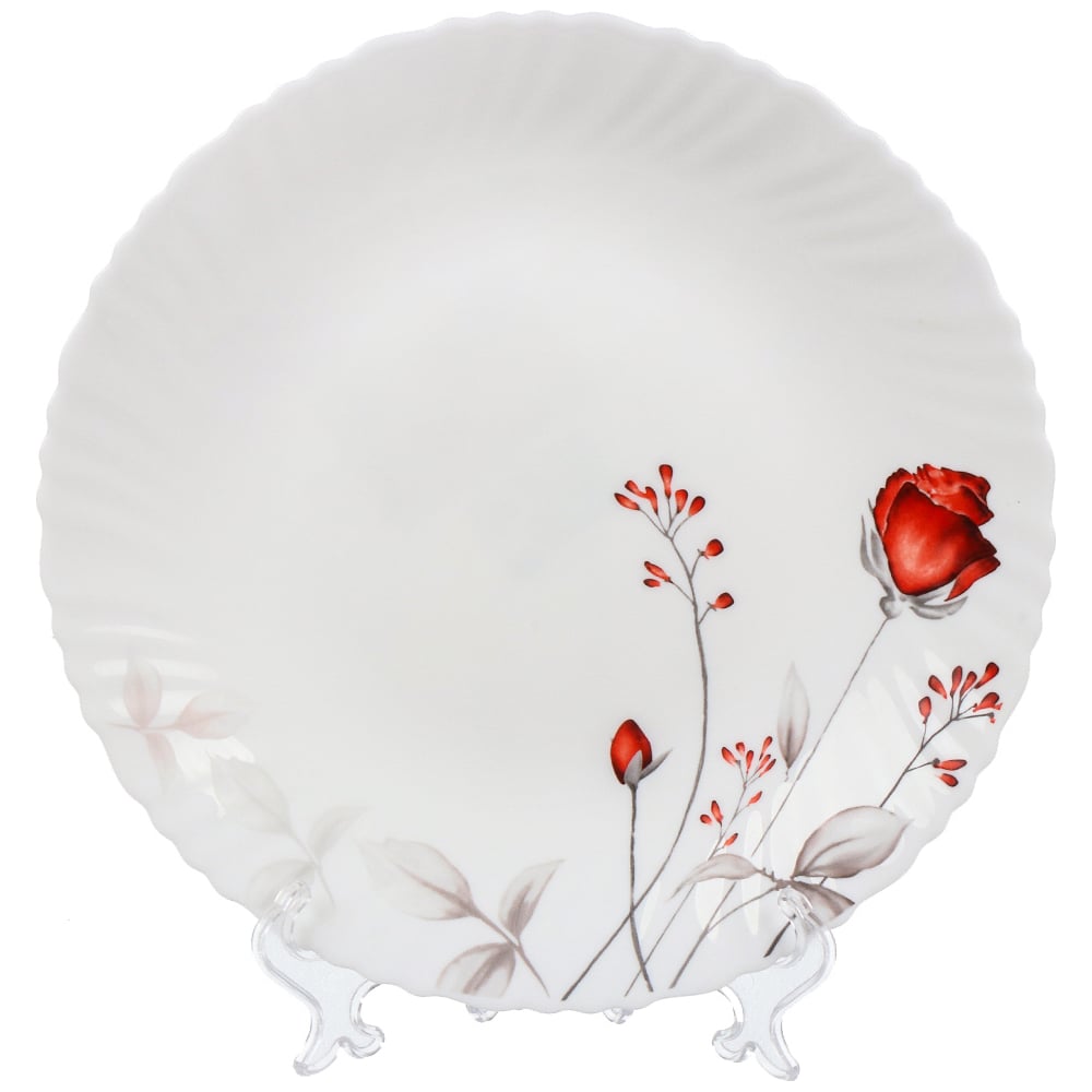 Изображение товара Обеденная тарелка DANIKS круглая стеклокерамика 24 см с цветами