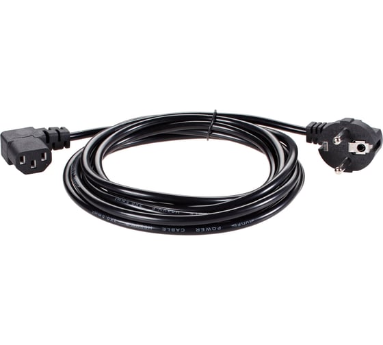 Изображение товара Кабель питания AOpen/Qust c13 компьютер угловой провод - розетка 220v угловая евровилка 3m ACE021R-3M