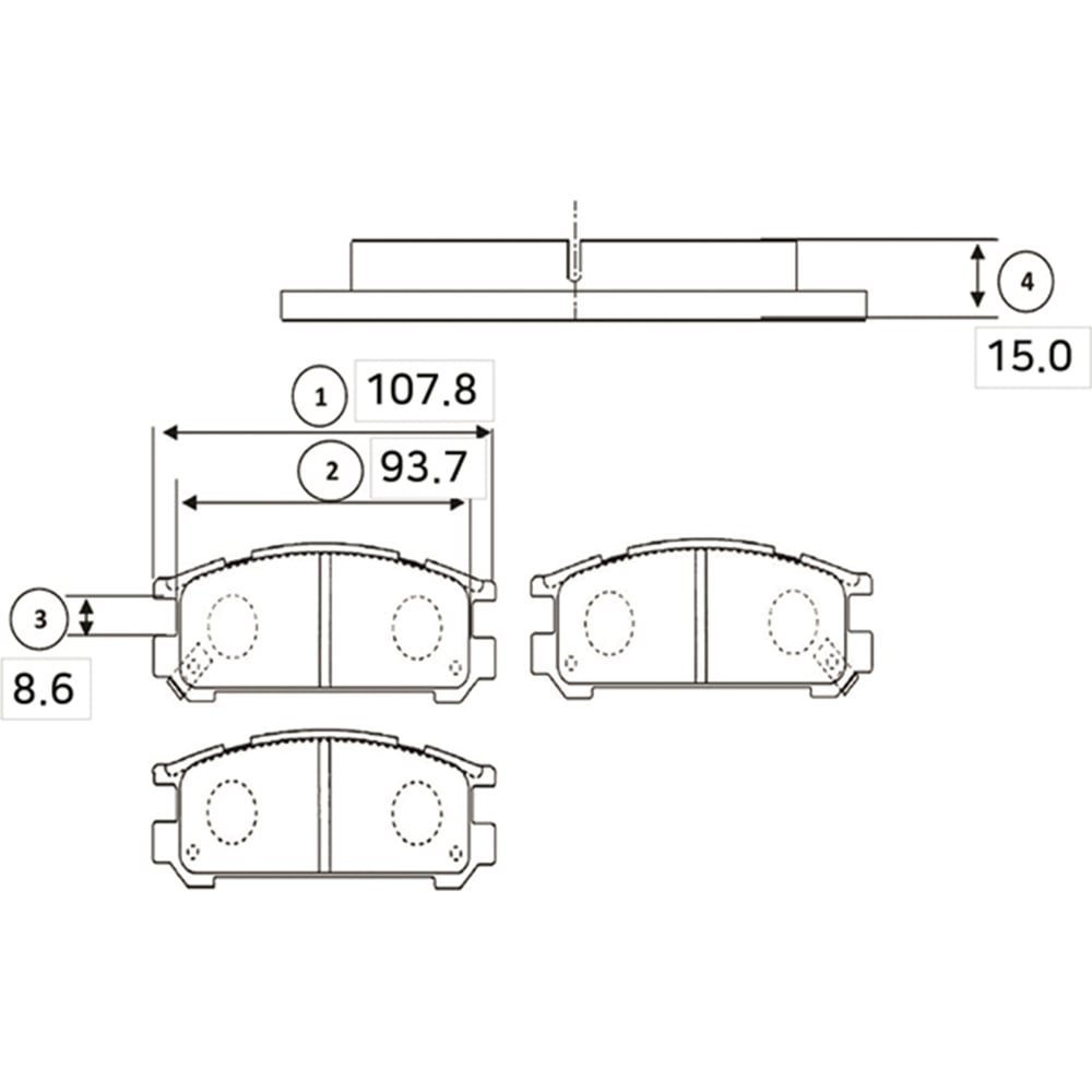 Изображение товара Тормозные колодки задние CTR GK0997 для Subaru Legacy дисковые OE номера