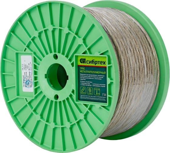 Изображение товара Металлополимерный трос СИБРТЕХ прозрачный ПР-5,0 47632