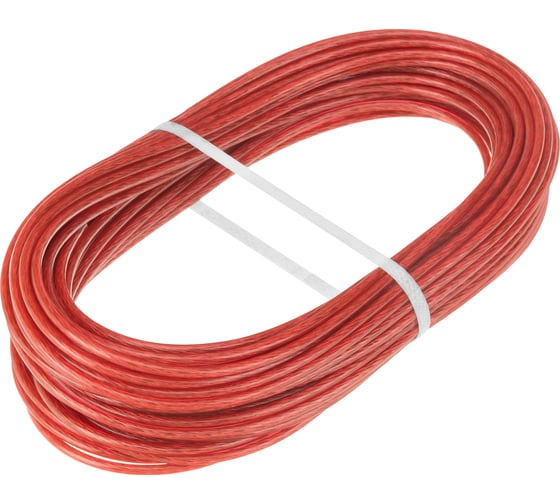 Изображение товара Металлополимерный трос СИБРТЕХ красный ПР-3,0 47644