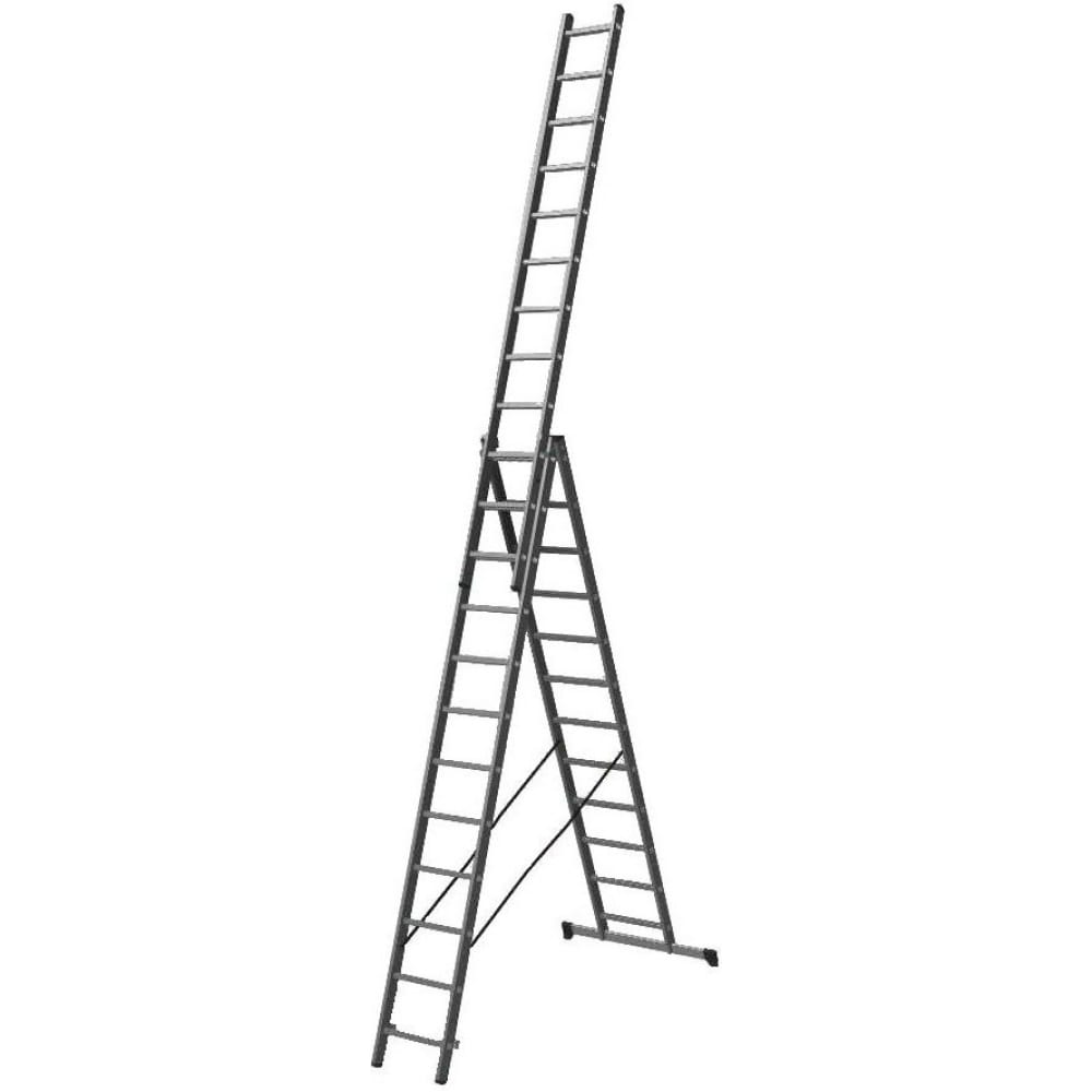 Трехсекционная лестница Inforce лестница krause stabilo трехсекционная с траверсой с доп функцией 8 ступеней