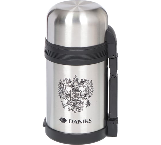 Изображение товара Термос DANIKS нерж, 1 л, шир.горл, колба нерж, серебр, sl-100gx 306888