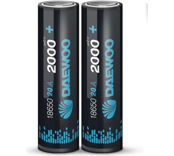 Изображение товара Аккумулятор DAEWOO 18650  3.7В Li-Ion 2000мА.ч 20А Box-2 (уп.2шт) 5043374