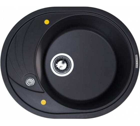 Изображение товара Кухонная мойка Zigmund & Shtain Kreis ov 575 Черный базальт ЦБ-00000368