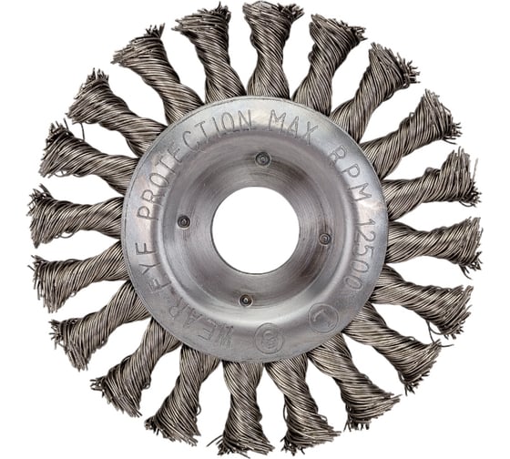 Изображение товара Щетка дисковая цилиндрическая со жгутовой нержавеющей проволокой (115 мм; 22.2 мм) Профоснастка 20806005