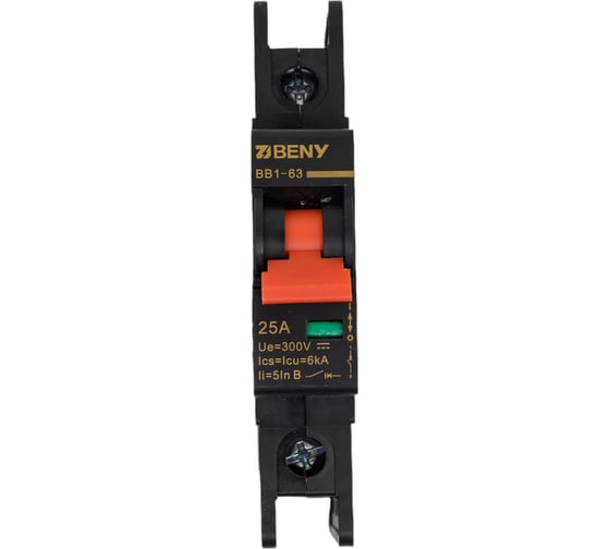 Изображение товара Автоматический выключатель постоянного тока ZJBeny 1P 25А В 300V характеристика В, BB1-63 1P 25 300V