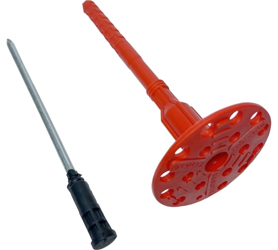 Изображение товара Дюбель тарельчатый для теплоизоляции FasadPro гвоздь сталь, с термоголовкой, грибок, 10x150 мм, 250 шт. в коробке 150485