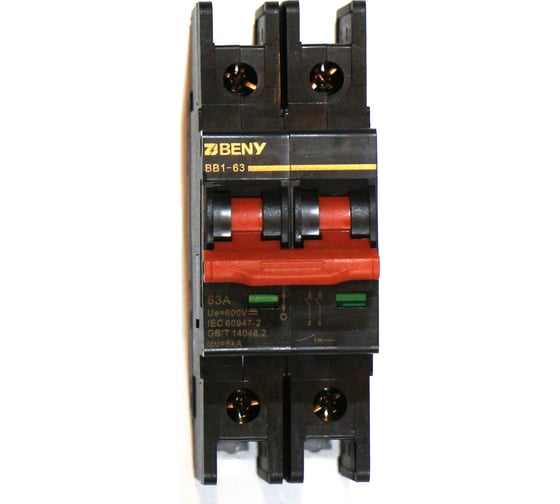 Изображение товара Автоматический выключатель постоянного тока ZJBeny 2П 63А В 600V характеристика В, BB1-63 2P 63 600V