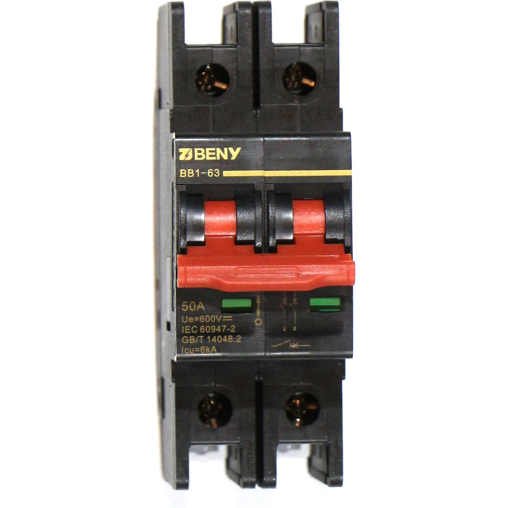 Изображение товара Автоматический выключатель постоянного тока 2П 50А 600V ZJBeny BB1-63
