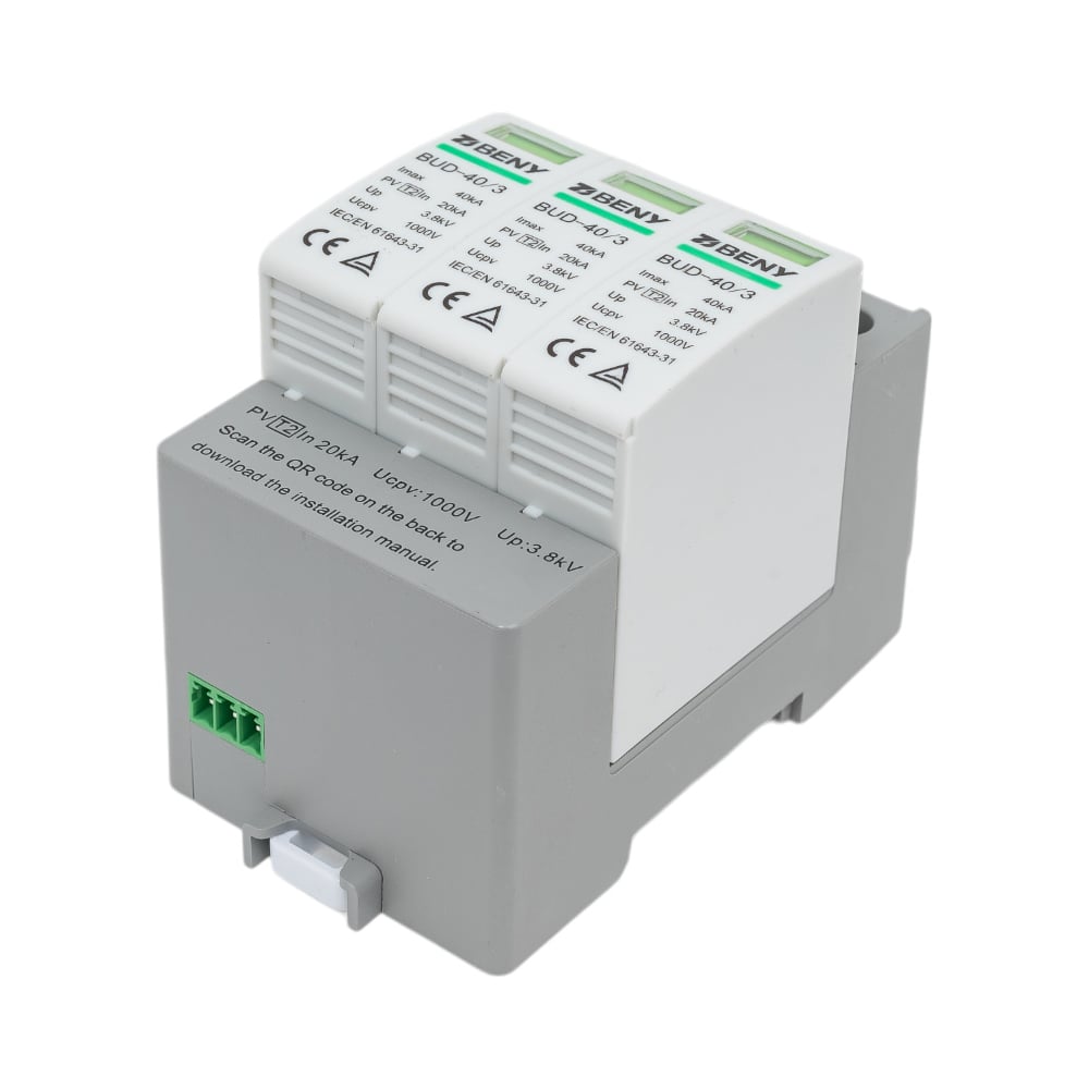 Изображение товара Устройство защиты от импульсных перенапряжений ZJBeny BUD-40/3R для постоянного тока до 1000В