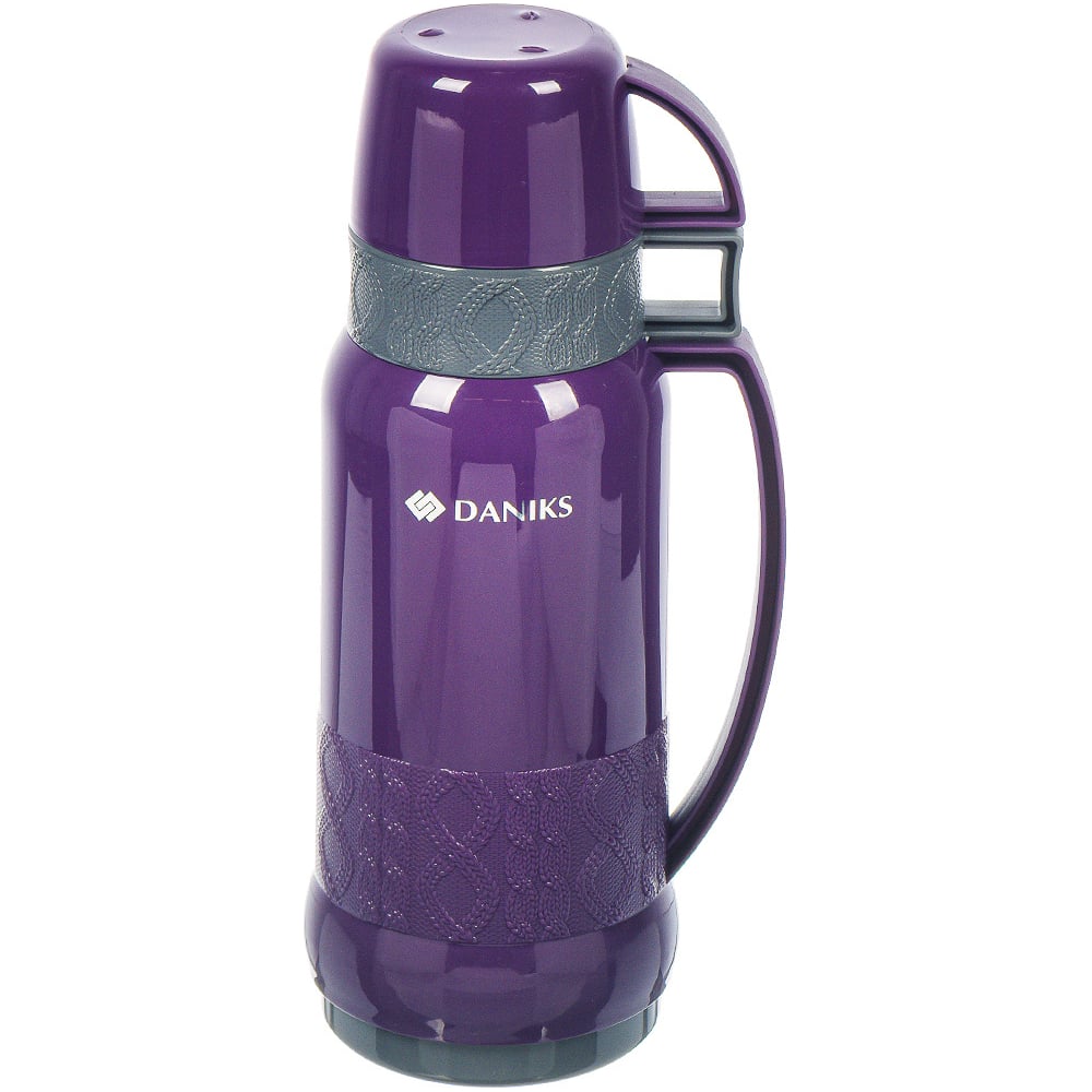 Изображение товара Термос DANIKS 1 л с стеклянной колбой и крышкой-чашкой сиреневый