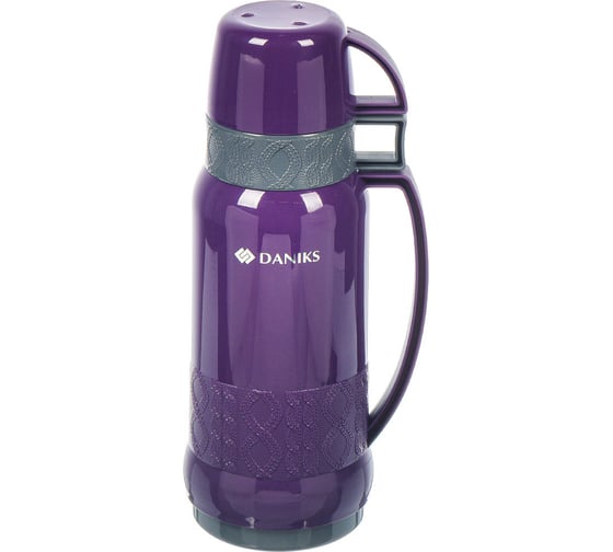 Изображение товара Термос DANIKS пластик, 1 л, узк.горл, колба стекло, сирен, 958-100tt-prpl 306896