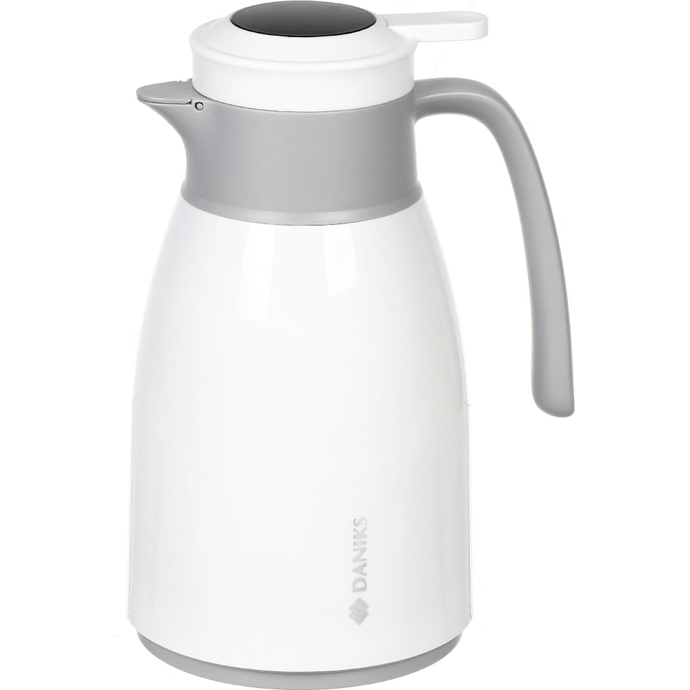 Изображение товара Термос-кувшин DANIKS 1л стекло пластик белый термокувшин ED-100-WHITE