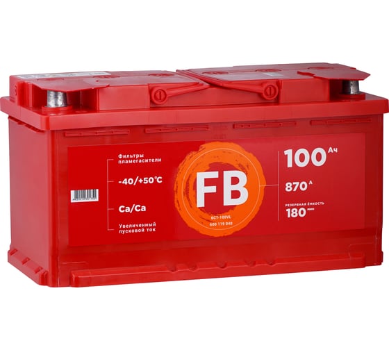 Изображение товара Аккумуляторная батарея FB 6 СТ 100 А/ч 1 L 870 A 600119040