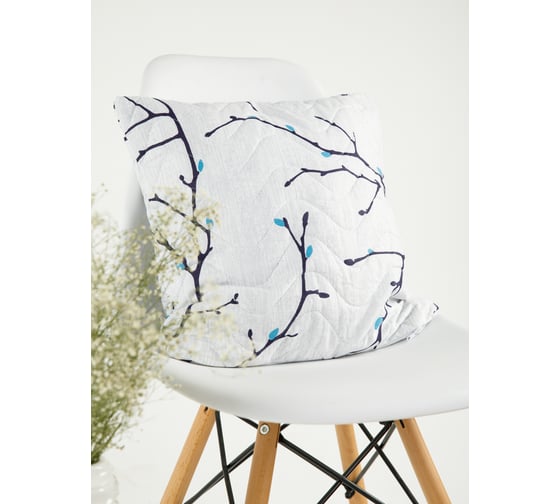 Изображение товара Декоративная подушка Ночь Нежна Верба (белый) 7312-2 поплин 40x40 см ПодДекП404023