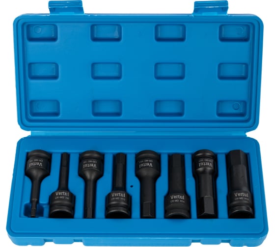 Изображение товара Набор ударных головок HEX 8 предметов H5-H19 VERTUL VR50255