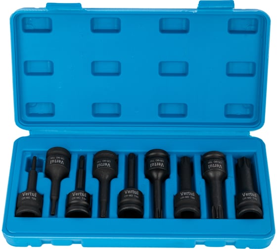 Изображение товара Набор ударных головок TORX 9 предметов T20-T70 VERTUL VR50256