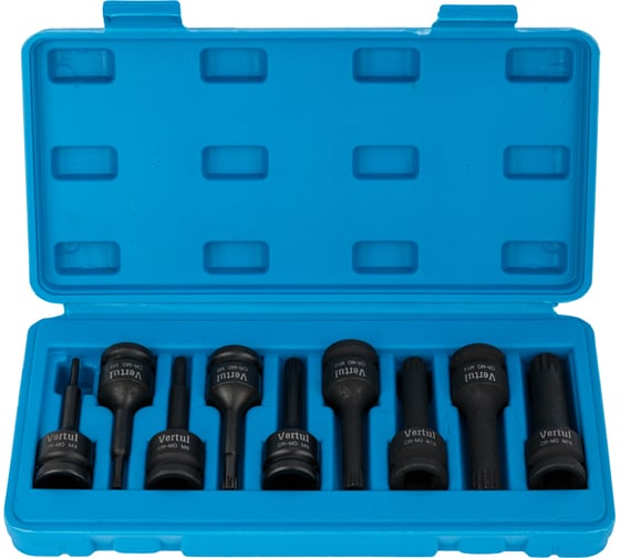 Изображение товара Набор ударных головок SPLINE 9 предметов M4-M16 VERTUL VR50254