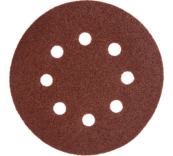 Изображение товара Круг шлифовальный на липучке по дереву/металлу 10 шт. (125 мм; P80; 8 отверстий) Gigant G-1018