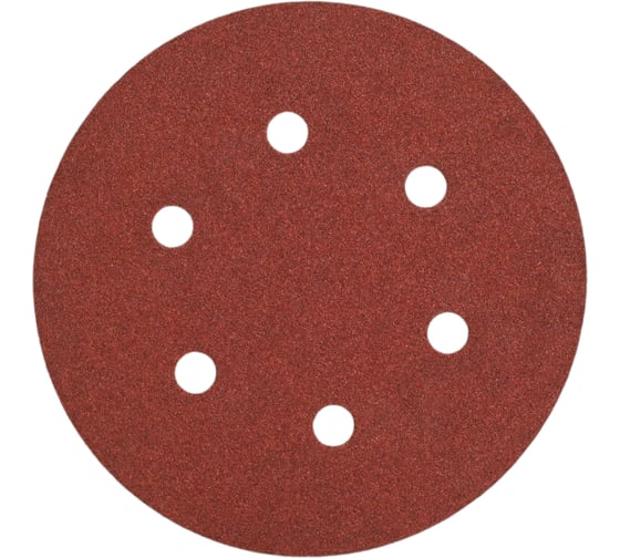 Изображение товара Круг шлифовальный на липучке по дереву/металлу 10 шт. (150 мм; P100; 6 отверстий) Gigant G-1031