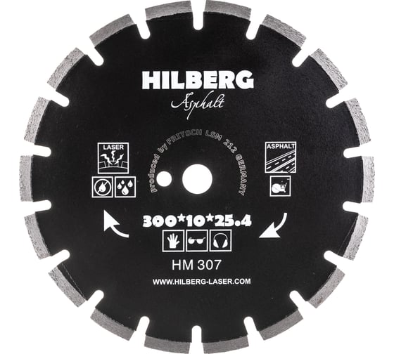 Изображение товара Диск алмазный отрезной Hilberg 300x25.4 Hard Materials Laser Asphalt HM307