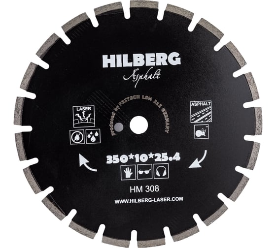 Изображение товара Диск алмазный отрезной Hilberg 350x25.4 Hard Materials Laser Asphalt HM308