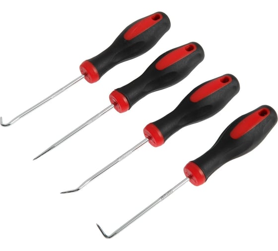 Изображение товара Набор крючков для демонтажа уплотнительных колец ТУНДРА двухкомпонентные рукоятки, 4 шт 9278956