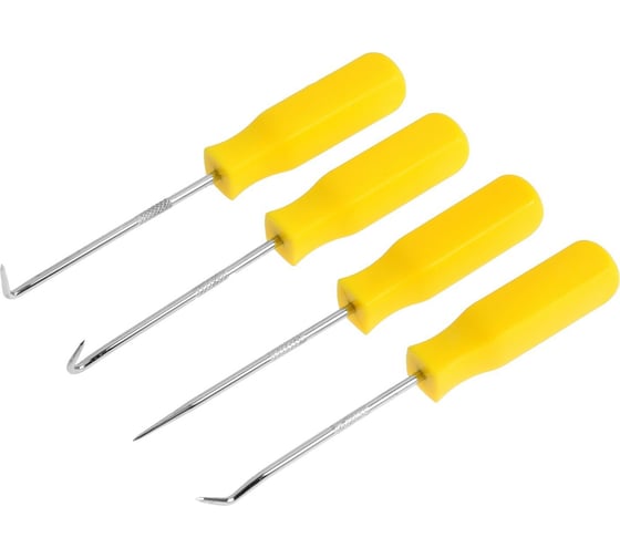 Изображение товара Набор крючков для демонтажа уплотнительных колец ТУНДРА пластиковые рукоятки, 4 шт 9278955