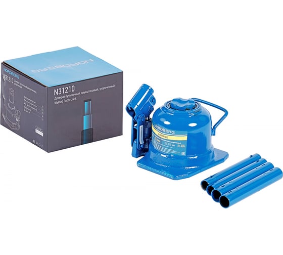 Изображение товара Бутылочный двухштоковый укороченный домкрат NORDBERG 10 т N31210