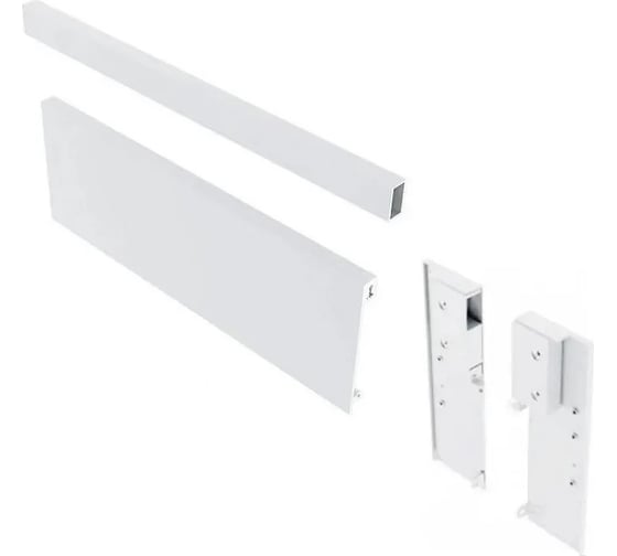 Изображение товара Комплект для среднего внутреннего ящика GTV Модерн Бокс PRO панель H-135 мм + рейлинг + крепление, белый PB-MBPRO-ZESWEW-B1