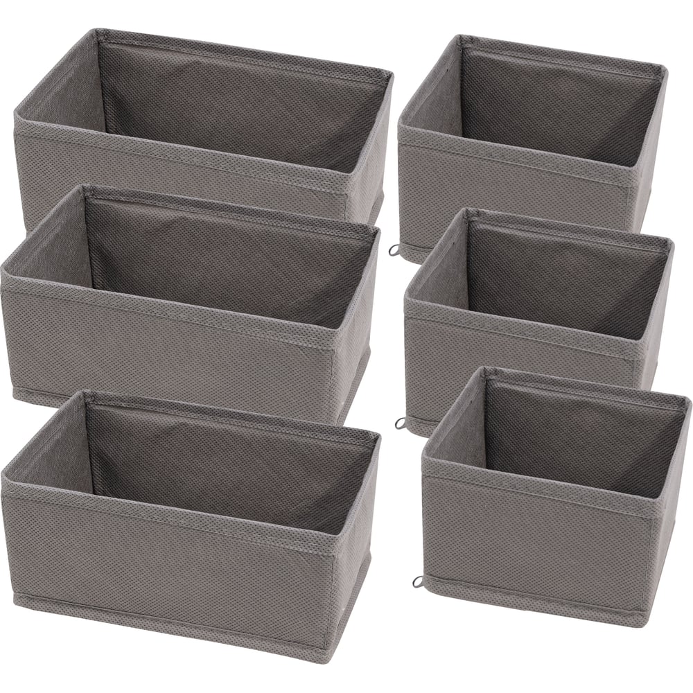 Изображение товара Набор складных коробок Palladium Butler 005.32 6 шт. серый для хранения