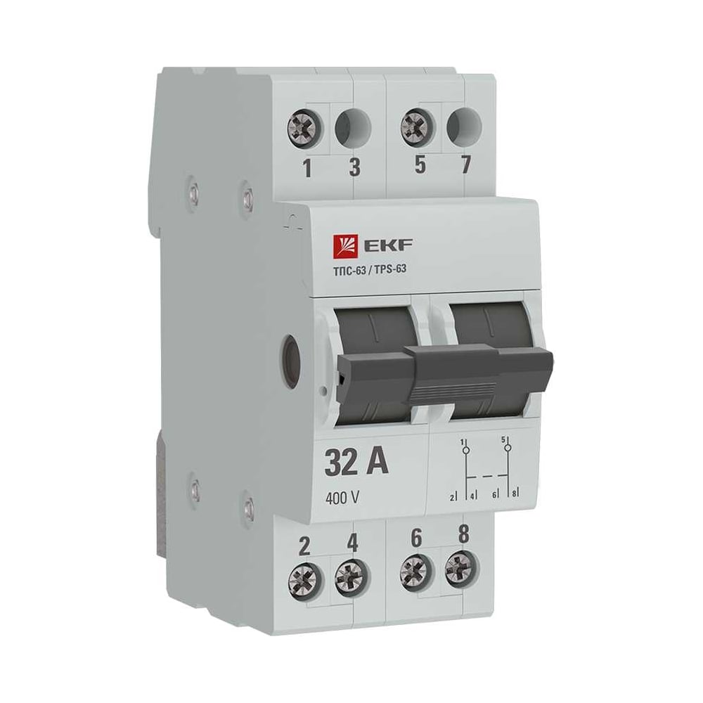 Изображение товара Трехпозиционный переключатель EKF ТПС-63 2P 32А PROxima TPS232