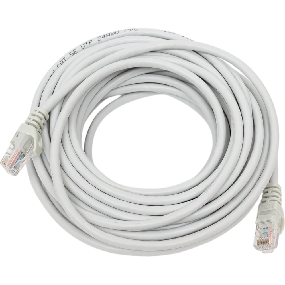 Изображение товара Патч-корд EKF TERACOM PRO Cat.5E UTP, 10м, серый, круглый кабель