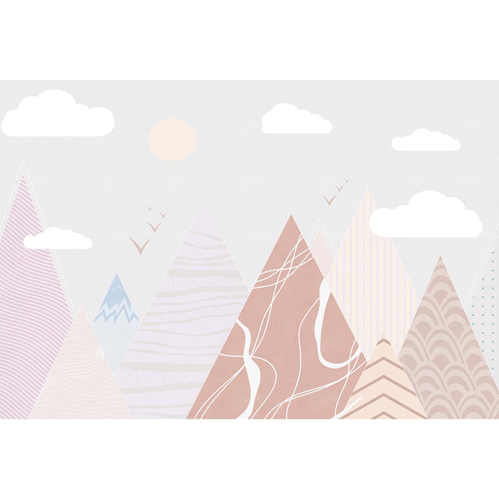 Изображение товара Фотообои Орограф Горы графика 3.93x2.7 м серые легко снимаемые