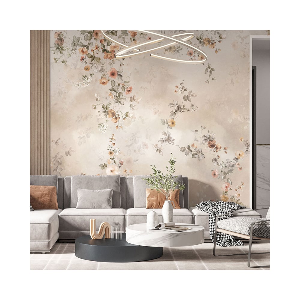 Изображение товара Фотообои ООО Ортограф 3.93x2.7 м цветы бежевые для интерьера