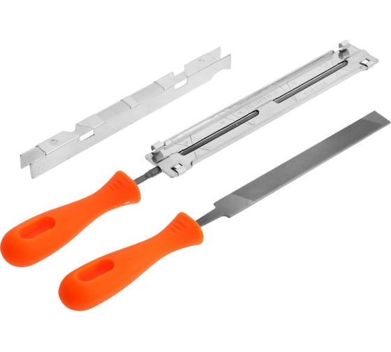 Изображение товара Набор для заточки цепей пил сталь ШХ15, шаг 3/8, паз 1.3-1.6 мм, 5.5 мм ТУНДРА 9378806