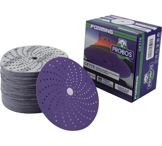 Изображение товара Круг шлифовальный c мультипылеотводом Purple P80, CERAMIC FILM Hookit CF775, 150 мм, 100 шт PROBOS 77586824-100