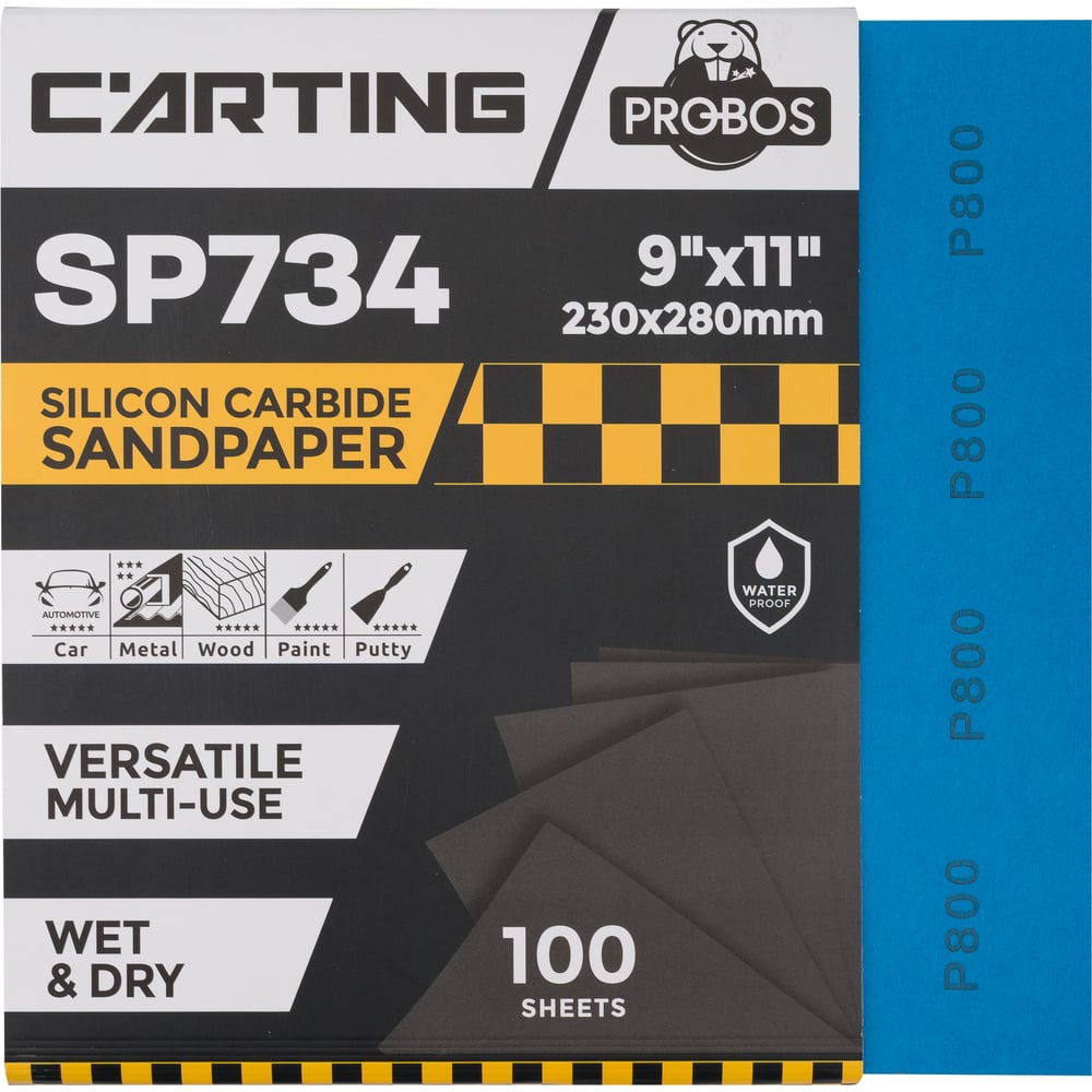 Изображение товара Бумага абразивная водостойкая Р800 230х280 мм PROBOS SP734 100 шт