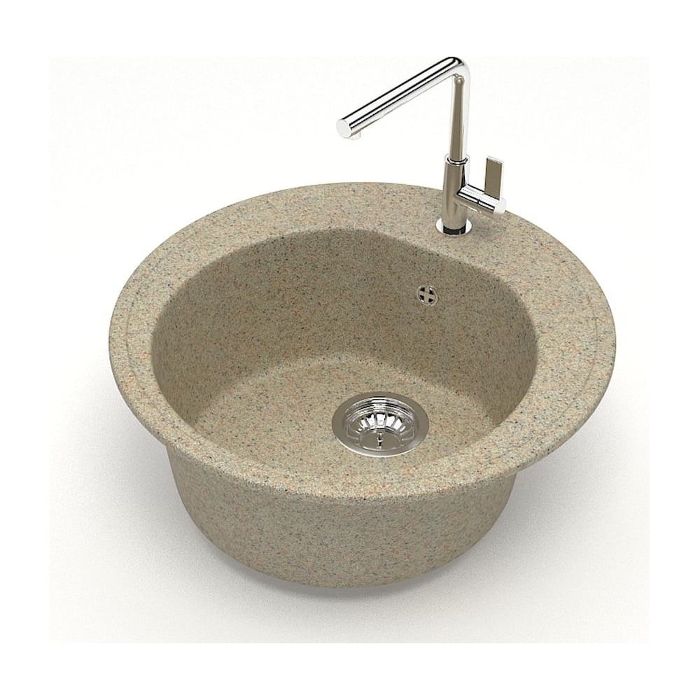 Изображение товара Круглая кухонная мойка AQUADREAM 3 Q5 матовая песочная врезная