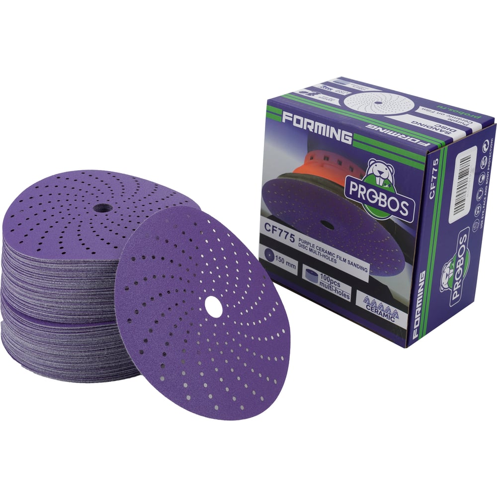 Изображение товара Круг шлифовальный Purple P120 150 мм 100 шт PROBOS CERAMIC FILM Hookit