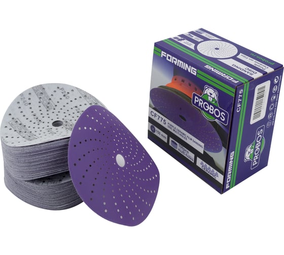 Изображение товара Круг шлифовальный c мультипылеотводом Purple P240, CERAMIC FILM Hookit CF775, 150 мм, 100 шт PROBOS 77547098-100