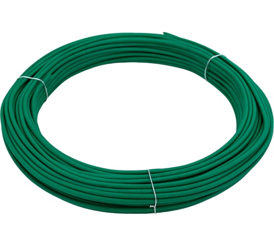 Изображение товара Проволока для подвязки, стальная в ПВХ зелёный 25 м СИБРТЕХ 64380
