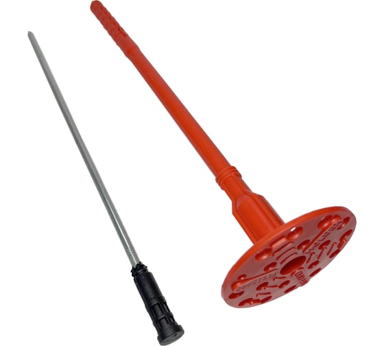 Изображение товара Дюбель тарельчатый для теплоизоляции FasadPro гвоздь сталь, с термоголовкой, грибок, 10x240 мм, 250 шт. в коробке 150491