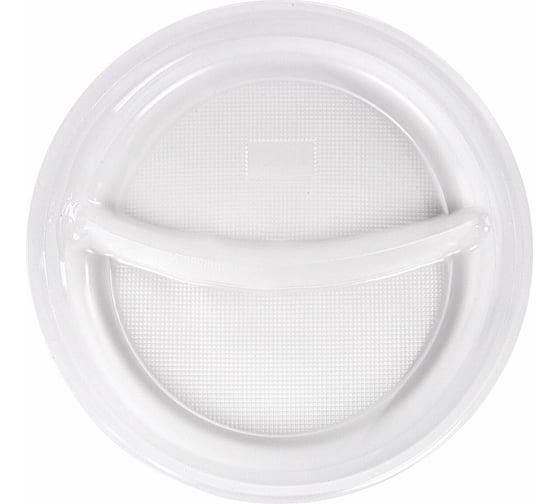 Изображение товара Одноразовые тарелки LAIMA 2-х секционные, комплект 100 шт., 220 мм, белые, пп, холодное/горячее, стандарт 608768