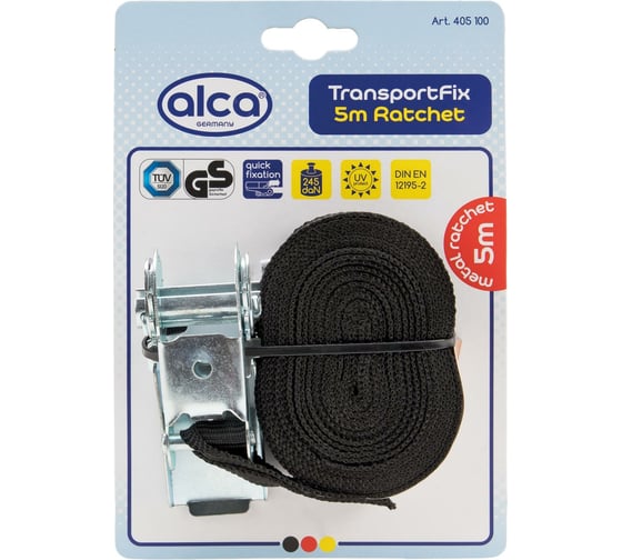 Изображение товара Ремень для крепления багажа Alca 5 м х 25 мм, с трещоткой 405100