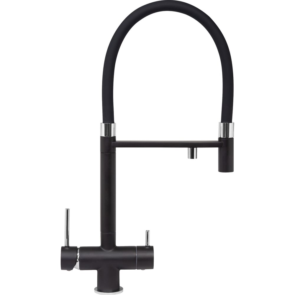 Изображение товара Кухонный смеситель Zigmund & Shtain 2300 черный базальт однорычажный