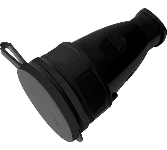 Изображение товара Каучуковая розетка АТЛАНТ с заземлением 16A IP44 черная 80112